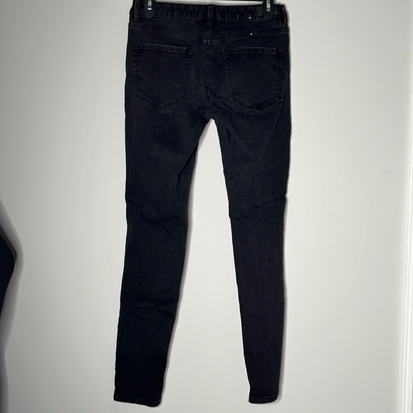 GARAGE Black High Rise Distressed Skinny Jeggings Size 7 - Picture 2 of 8